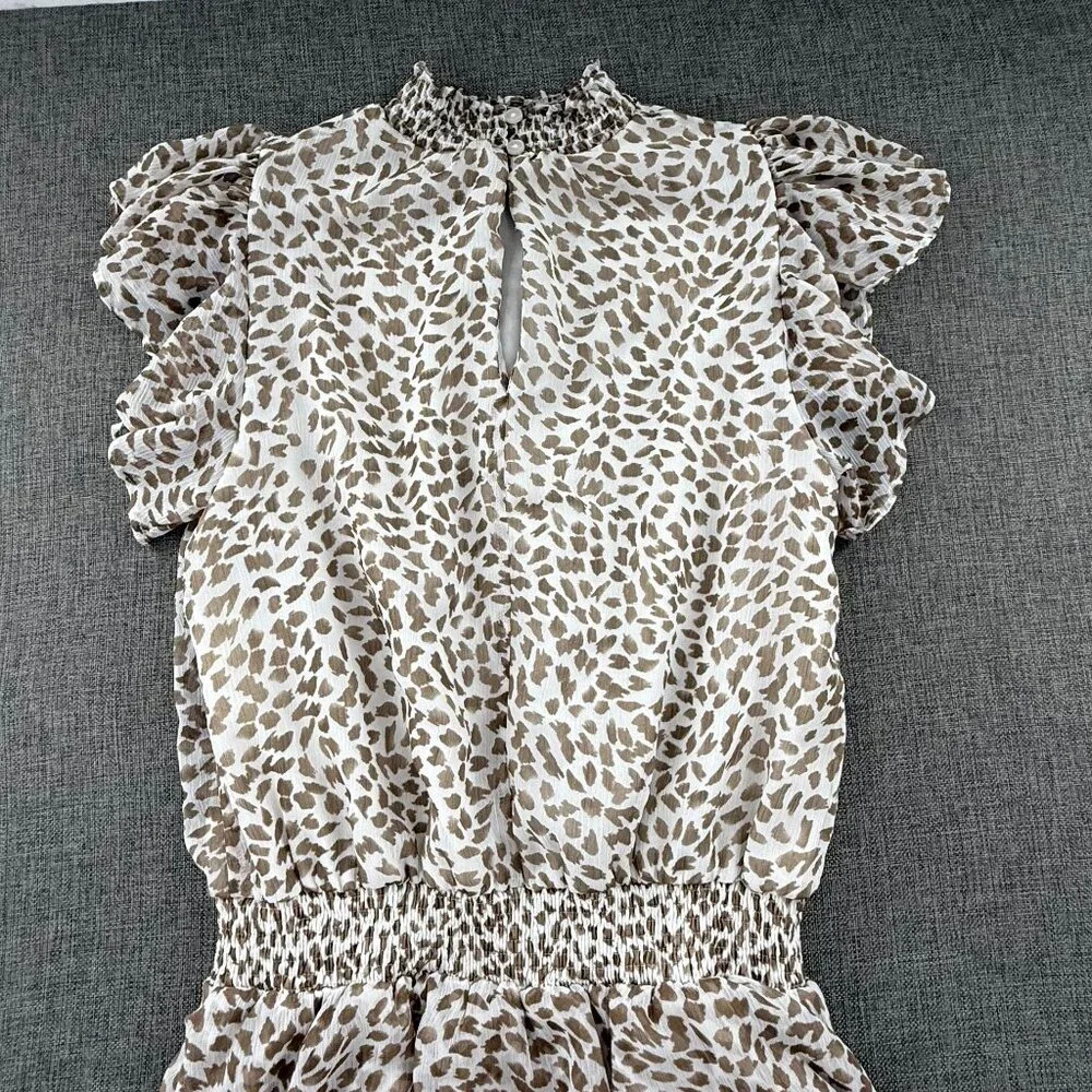 Express Mini Dress Tiered‎ Ruffle High neck Cinched waist XS Lined